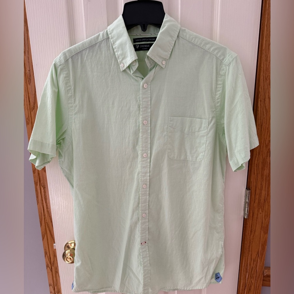 Cremieux | Size Large | Men's Light Green Short Sleeve Button Down Shirt Summer